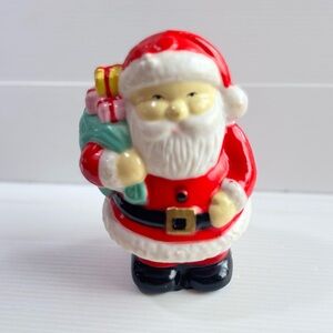 Vintage Santa Claus Coin Bank Plastic 4" Christmas